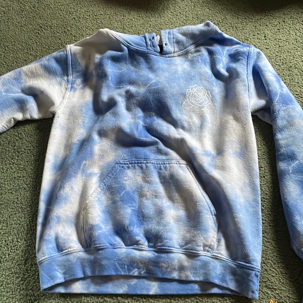 obey blue acid wash hoodie
